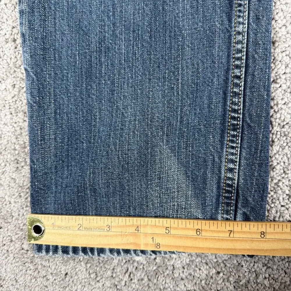 Levis 505 Jeans Mens 32x30 Faded Whiskered Denim Straight Leg Y2K Honeycomb Work
